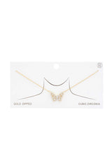Rhinestone Butterfly Charm Necklace