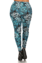 Floral Print, Full Length Leggings 