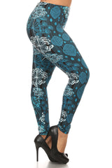 Floral Print, Full Length Leggings 