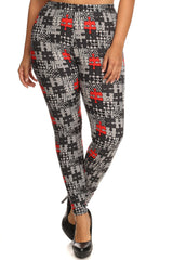 Plaid Print, Full Length Leggings 