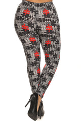 Plaid Print, Full Length Leggings 
