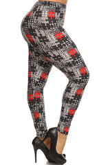 Plaid Print, Full Length Leggings 