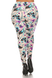 Plus Size Floral Printed Full Length Leggings