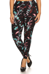 Plus Size Abstract Print, Full Length Leggings 