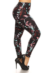 Plus Size Abstract Print, Full Length Leggings 