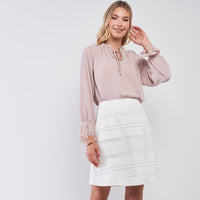 Snow-whine Striped Cut-ins A-line Women's Mini Skirt