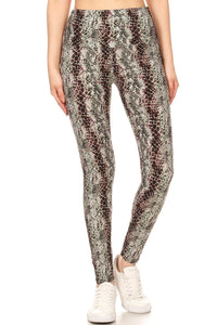 Yoga Snakeskin Printed Women's Knit Legging 