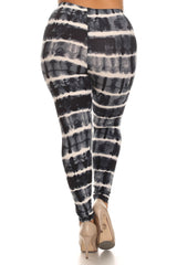 Fitted Tie Dye Print High Waisted Leggings 