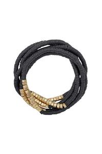 Rubber Disc Bead Stretch Women's Bracelet