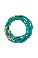 Rubber Disc Bead Stretch Women's Bracelet