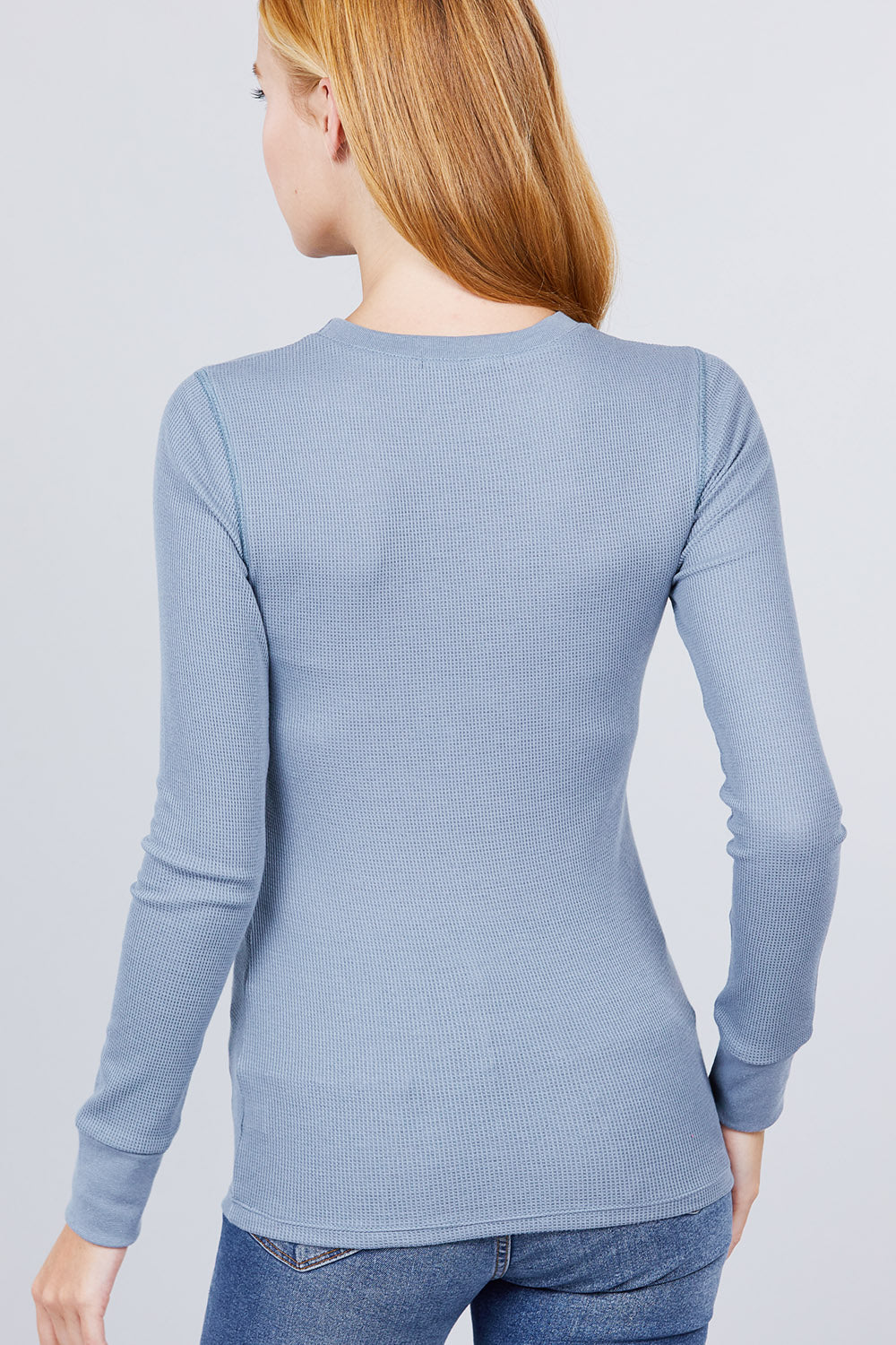 Long Sleeve Crew Neck Thermal Knit Top