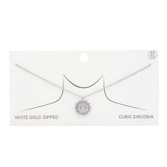 Evil Eye Sun Charm Dipped Necklace - Gold