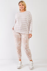 Tie-dye Bleached High Waist Jogger Plus Women's Pants