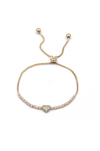 Rhinestone Heart Chain Women's Bracelet
