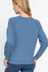 Sequins French Round Neck Terry Pullover Women's Top