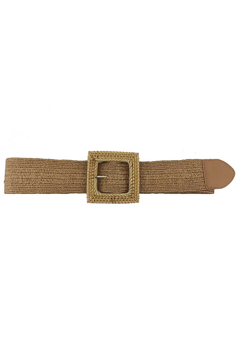 Durable Fashion Square Straw Women's Buckle Belt