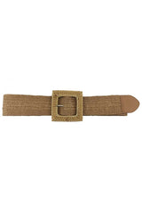 Durable Fashion Square Straw Women's Buckle Belt