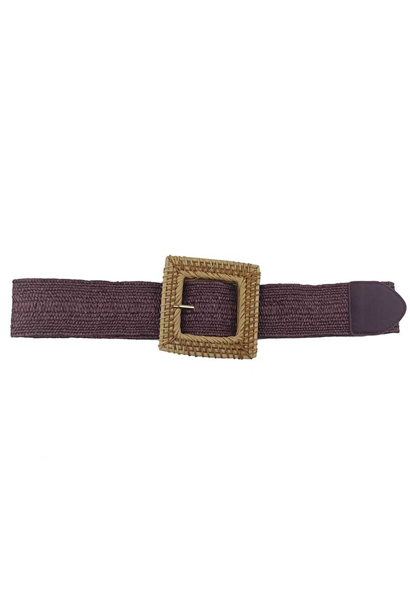 Durable Fashion Square Straw Women's Buckle Belt