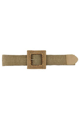 Durable Fashion Square Straw Women's Buckle Belt