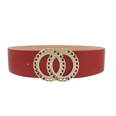 Double Circle Chain And Rhinestone Trim Belt
