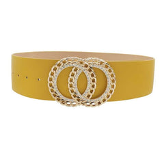 Double Circle Chain And Rhinestone Trim Belt