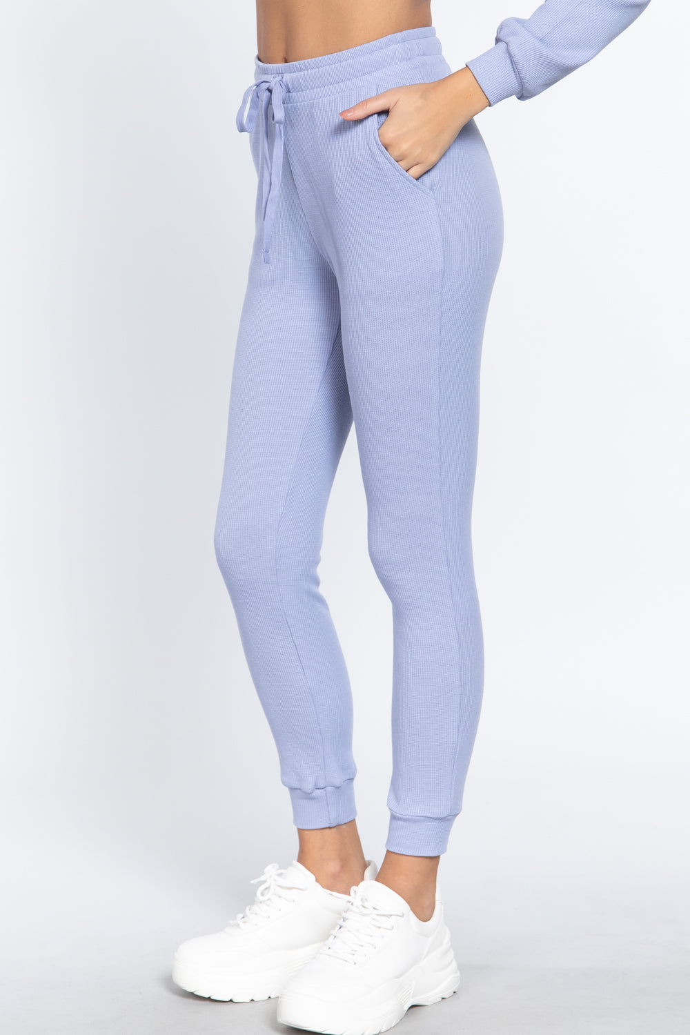 Waistband Side Pocket Thermal Women's Pants