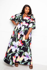 Puff Sleeve Button Front Women's Dress