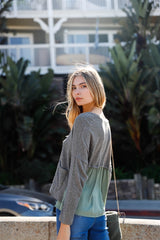 Moss Long Sleeve Knit Button-front Combo Women's Cardigan