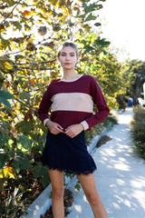 Long Sleeve Cotton Crop Women's Top