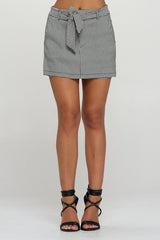 High Rise Zip-up Plaid Women's Pocketed Skort