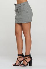 High Rise Zip-up Plaid Women's Pocketed Skort