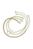 Gold Metal Chain Pearl Bracelet 3 Pc Set