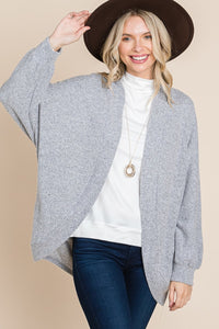 Two Tone Warm And Cozy Circle Women's Cardigan With Pockets