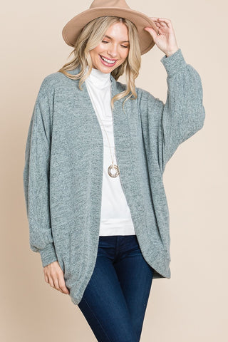 Two Tone Warm And Cozy Circle Women's Cardigan With Pockets