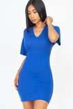 Dolman Sleeves Solid Women's Mini Dress