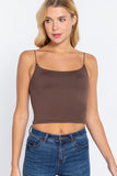 Elastic Strap Two Ply Dty Brushed Knit Cami Top