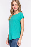 Short Dolman Slv Rib Knit Top