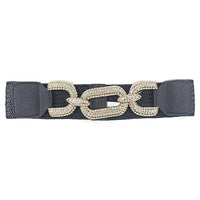 Rhinestone Buckle Elastic Belt