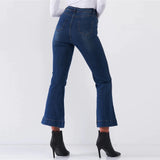 Denim High Waisted Ankle Length Bell Bottom Flare Jeans