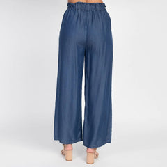 Denim Wash Wide Leg Lyocell Square Pants