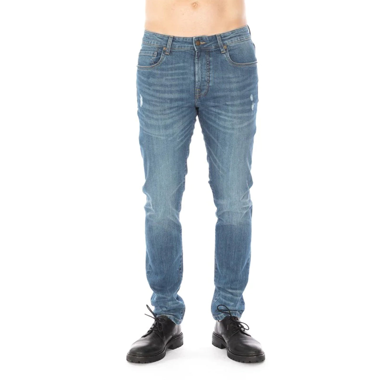 Distressed Slim Taper Denim Jeans
