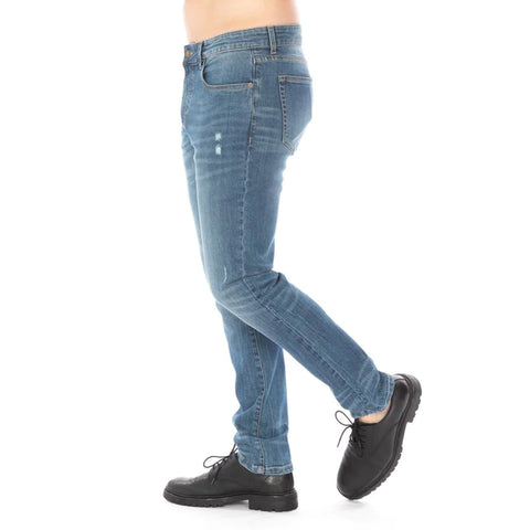 Distressed Slim Taper Denim Jeans