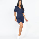 Dolman Sleeves Solid Women's Mini Dress