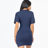 Dolman Sleeves Solid Women's Mini Dress