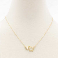 Double Layer Butterfly Pendant Necklace Choker