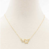 Double Layer Butterfly Pendant Necklace Choker