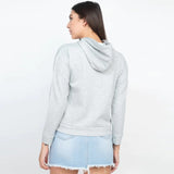 Drawstrings Long Sleeves Hoodied Sweater - Grey