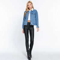 Dark Blue Oversized Denim Long Sleeve Women's
