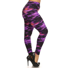 Fabric Printed Plus Women's Knit Legging