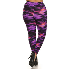 Fabric Printed Plus Women's Knit Legging